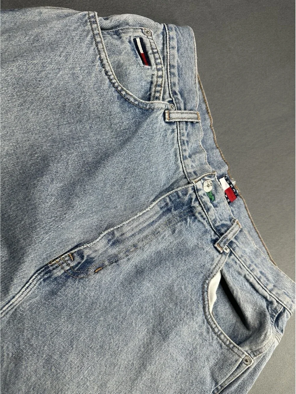 Mens Tommy Hilfiger Baggy Carpenter Jeans Blue Y2K Vintage Streetwear 34x30